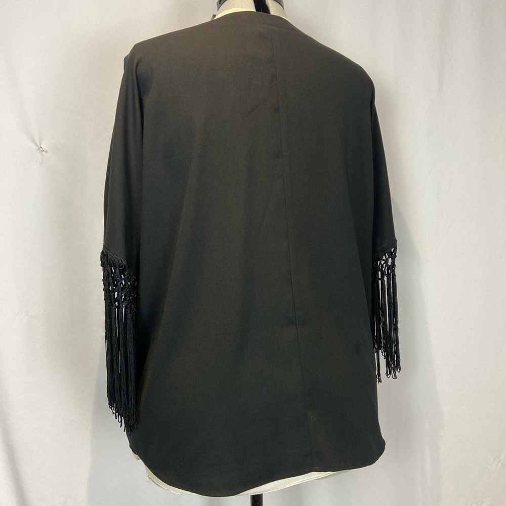 Midnight Velvet Black Fringe Blouse - Picture 4 of 4